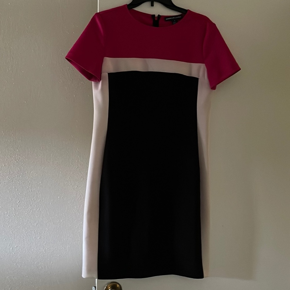 American Living color block short sleeved dress